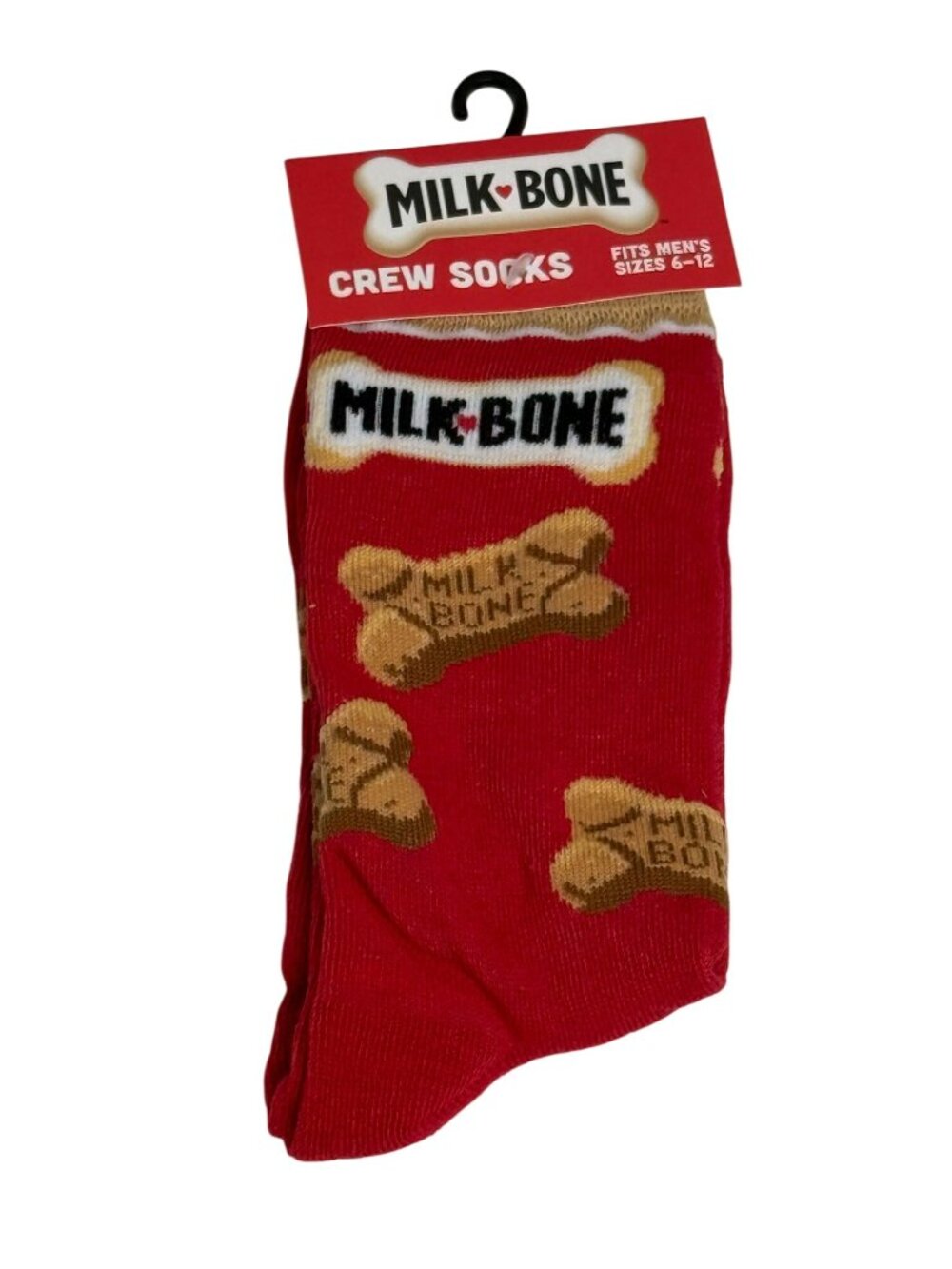 Milk Bone Crew Socks Mens Size 6-12 Dog Lover NWT